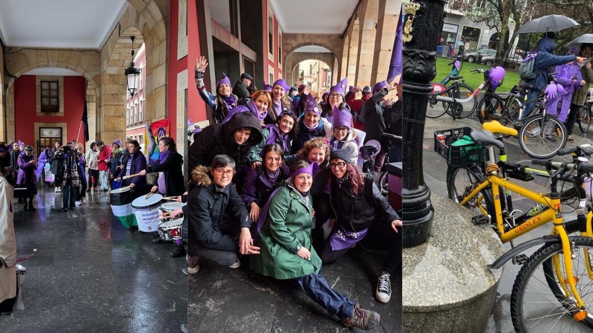 Tres momentos de la "revuelta ciclofeminista" por Gijón.