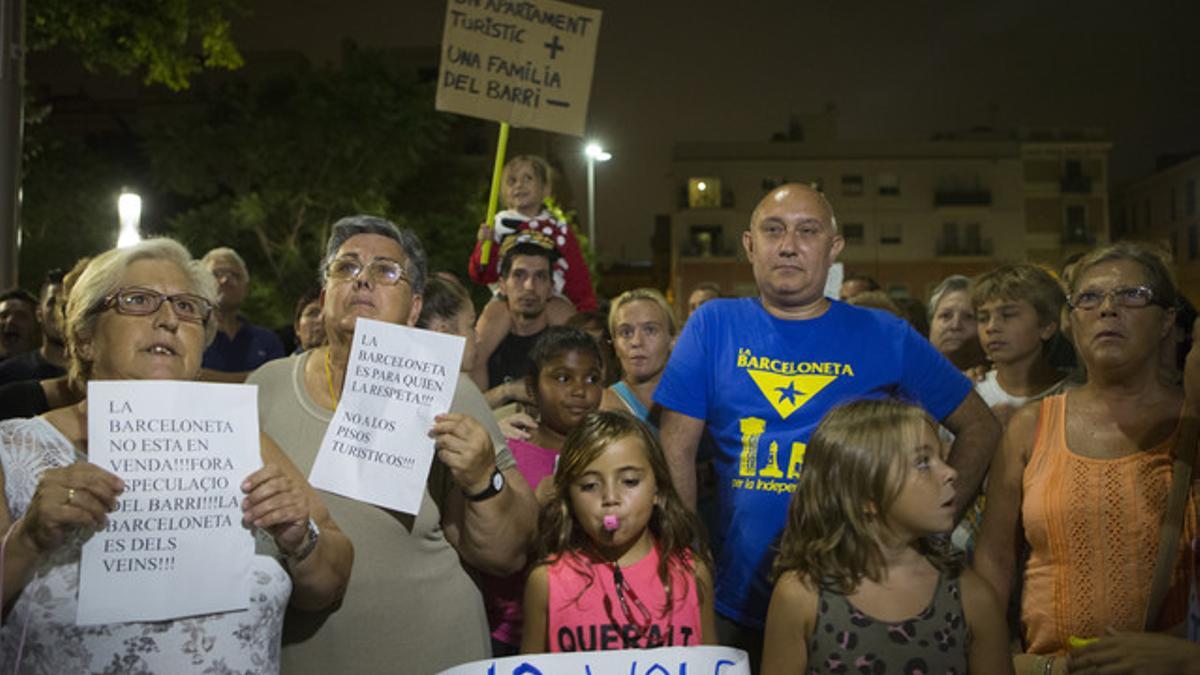 Protesta de los vecinos de la Barceloneta.