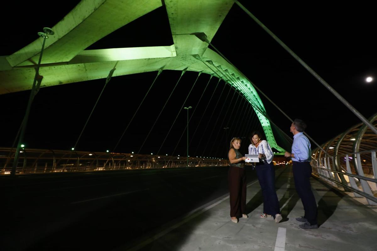 En imágenes | El puente del Tercer Milenio estrena iluminación