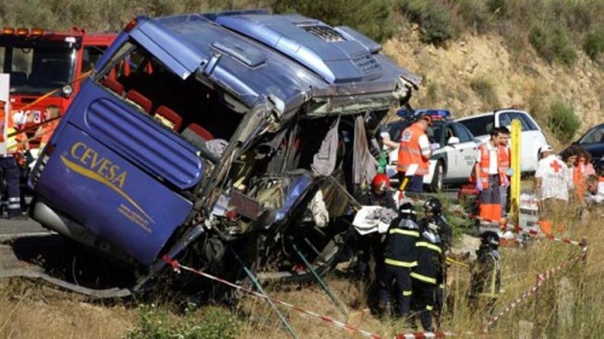 Nueve fallecidos en un accidente de autobús de línea en Ávila