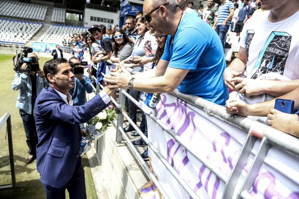 Presentación de Fernando Hierro como entrenador del Real Oviedo