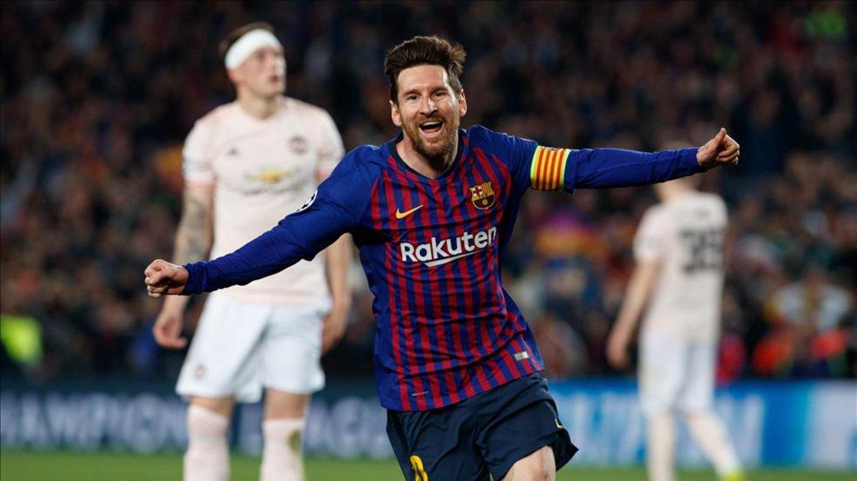 Messi marcó un golazo con el que estrenó el marcador ante el United