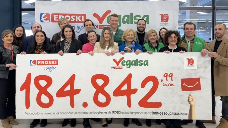 Vegalsa-Eroski y sus clientes aportaron más de 184.000 euros a causas sociales