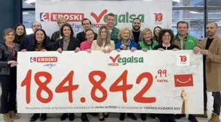 Vegalsa-Eroski y sus clientes aportaron más de 184.000 euros a causas sociales