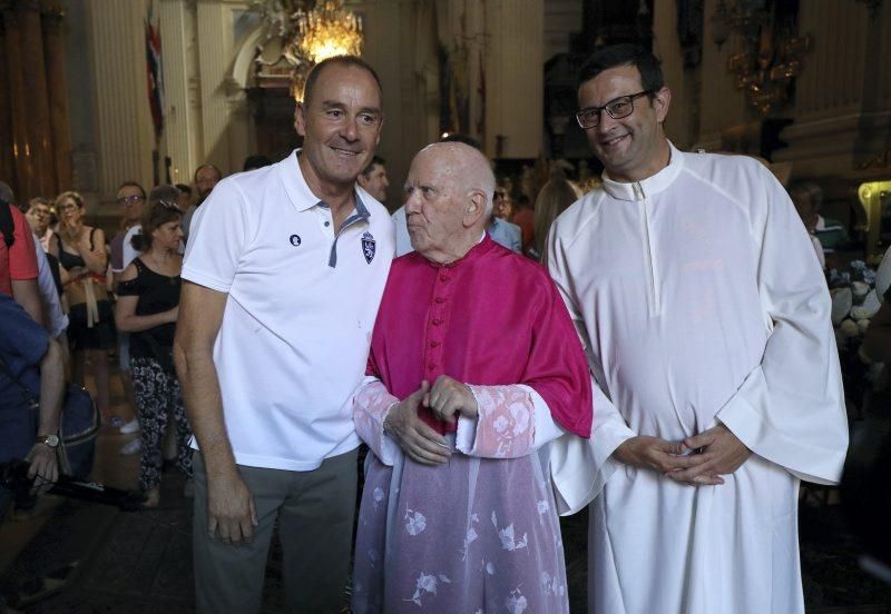 El Real Zaragoza en la Basílica del Pilar y en el Ayuntamiento de Zaragoza