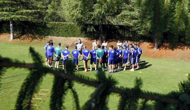 Entrenamiento del Real Zaragoza en Boltaña hoy 19 de julio