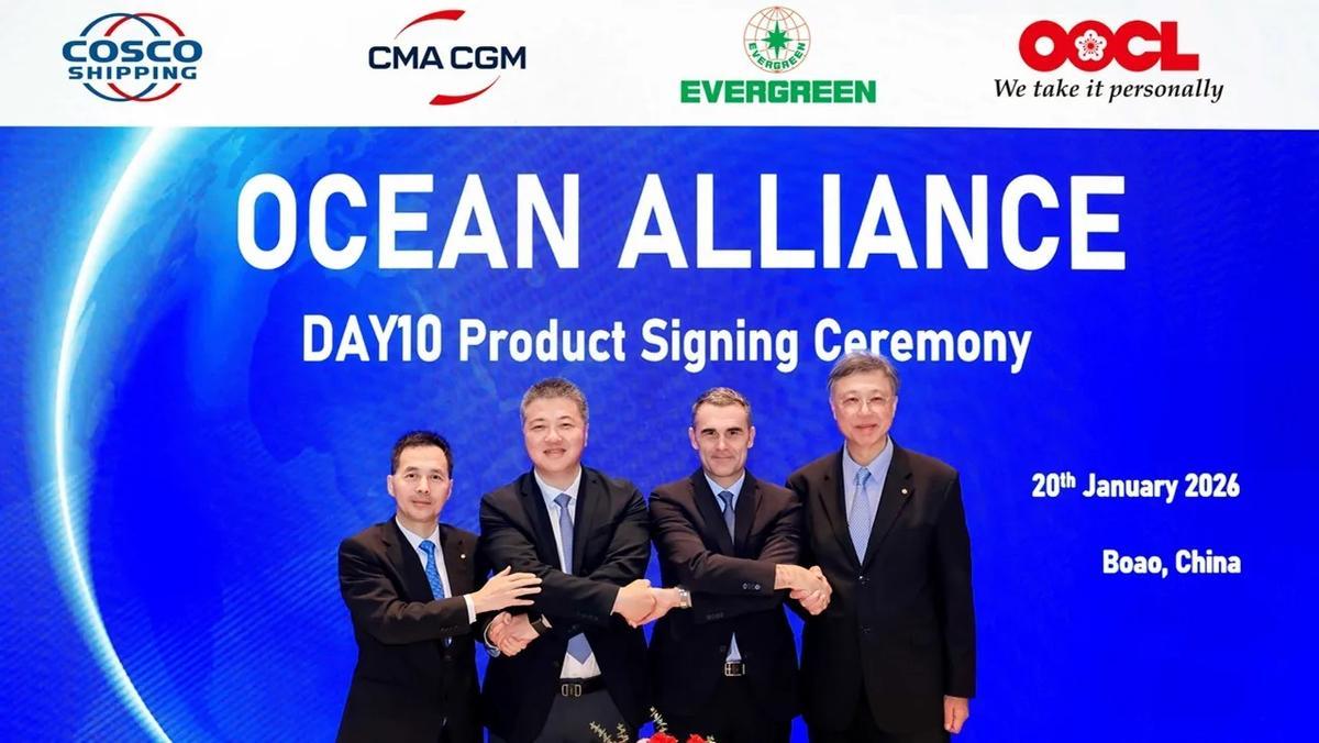 Directivos de la cuatro navieras que forman parte de Ocean Alliance.