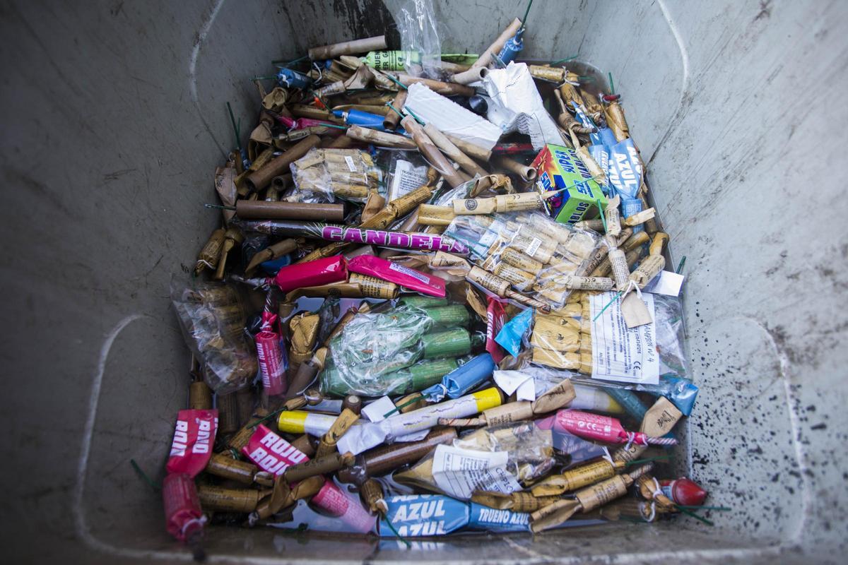 Decomiso de petardos en Valencia.