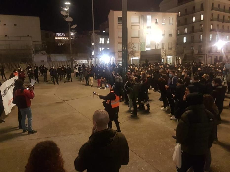 Segona manifestació a Girona contra l'empresonament de Hasél