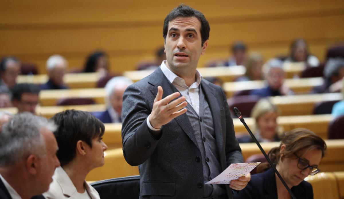 Carlos Cuerpo, este martes en el Senado.