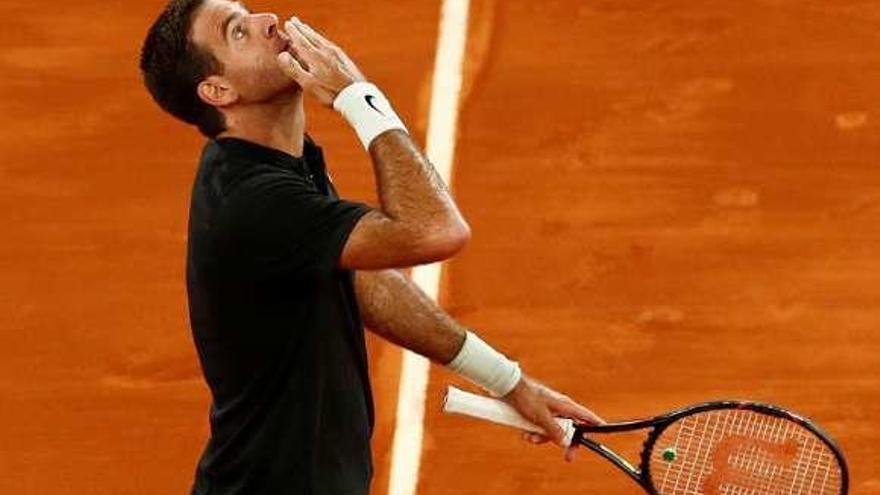 Del Potro celebra su triunfo en Madrid.