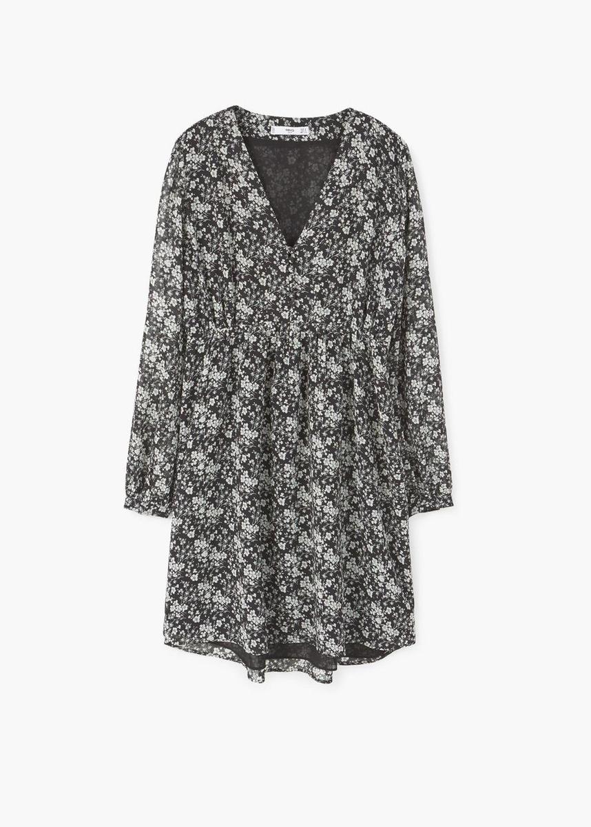 Vestidos boho chic para el otoño, con estampado floral de Mango (39,99€)