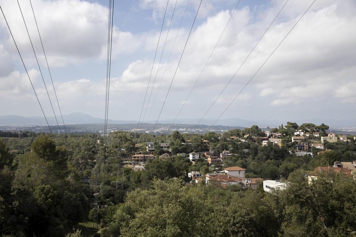 Vistas al bosque de Collserola desde el barrio de Vallpineda de Molins de Rei (Barcelona)