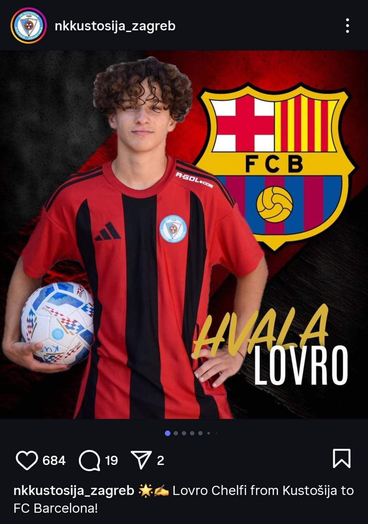 Chelfi será jugador del Barça Atlètic