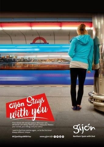 Carteles de la campaña turística "Gijón va conmigo"