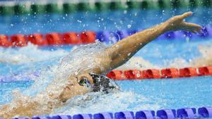 Hugo González, durante la semifinal de 200 metros espalda.