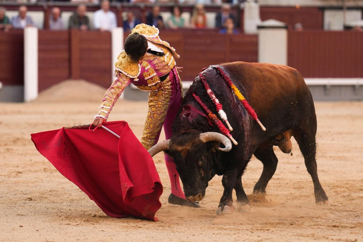 Samuel Navalón dibuja un derechazo de mano baja lleno de profundidad en Las Ventas.