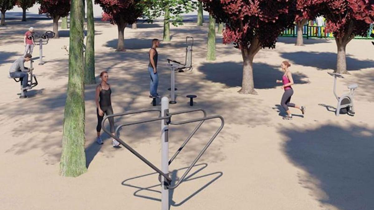 Recreación de parte de la futura plaza que resultará de la obra en los Olivos Borrachos.