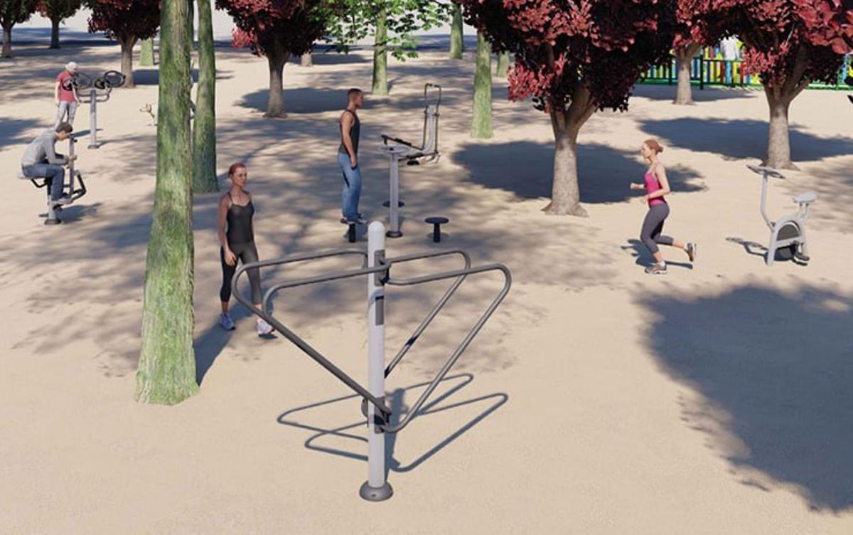 Recreación de parte de la futura plaza que resultará de la obra en los Olivos Borrachos.