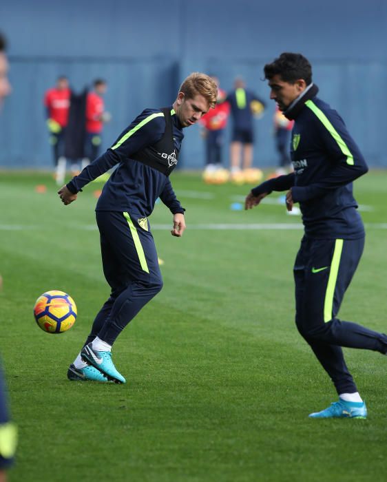 Entrenamiento del Málaga CF en la previa del Málaga CF-Levante UD