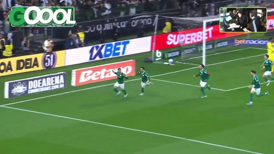 El gol de Vitor Roque frente al Corinthians