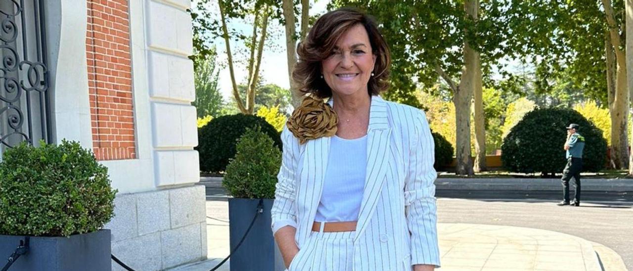 Carmen Calvo, diputada del PSOE por Granada, en el palacio de la Moncloa.