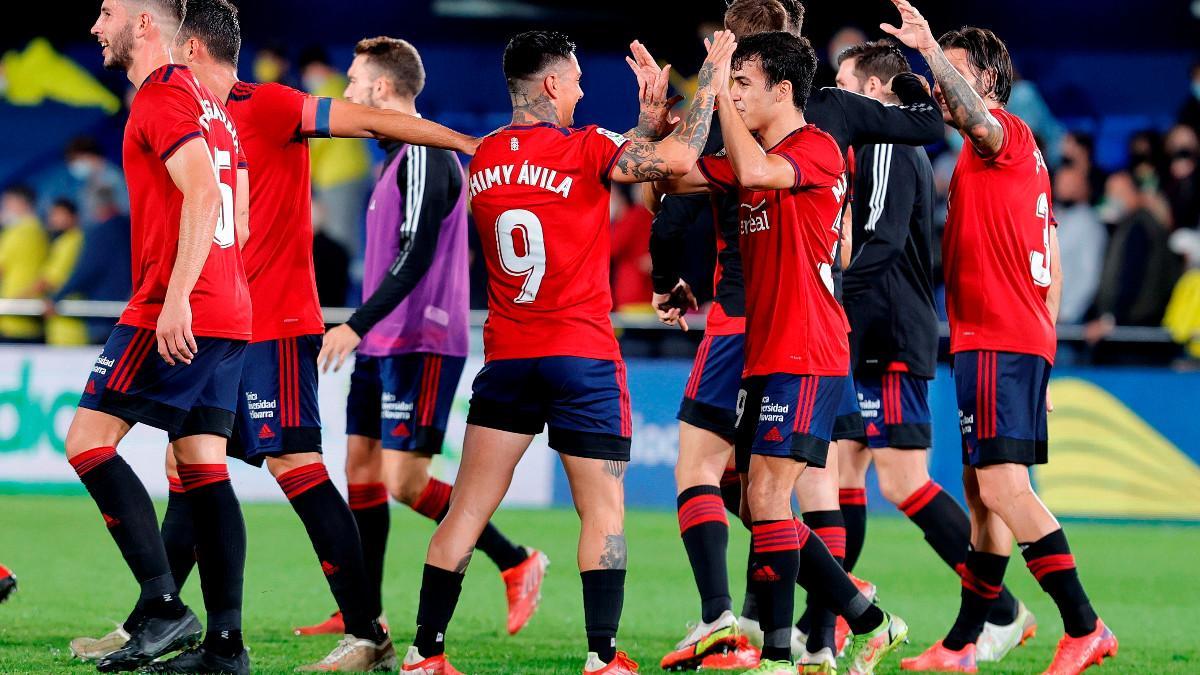 Osasuna celebra el gol del Chimy