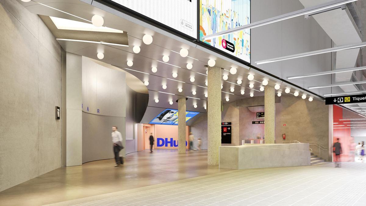 Imagen del futuro vestíbulo del metro Glòries de Barcelona