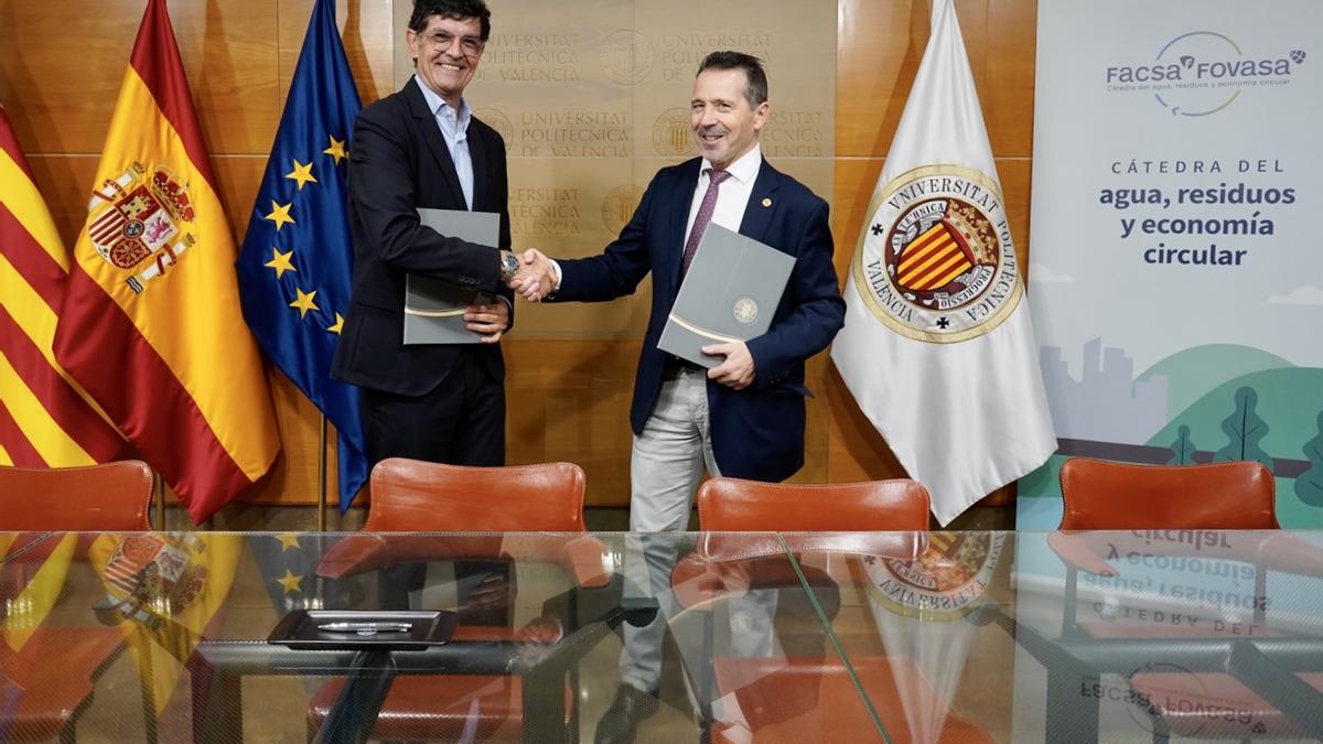 La economía circular y el fomento del talento joven en el foco de la renovación de la Cátedra de Facsa y Fovasa en la UPV.