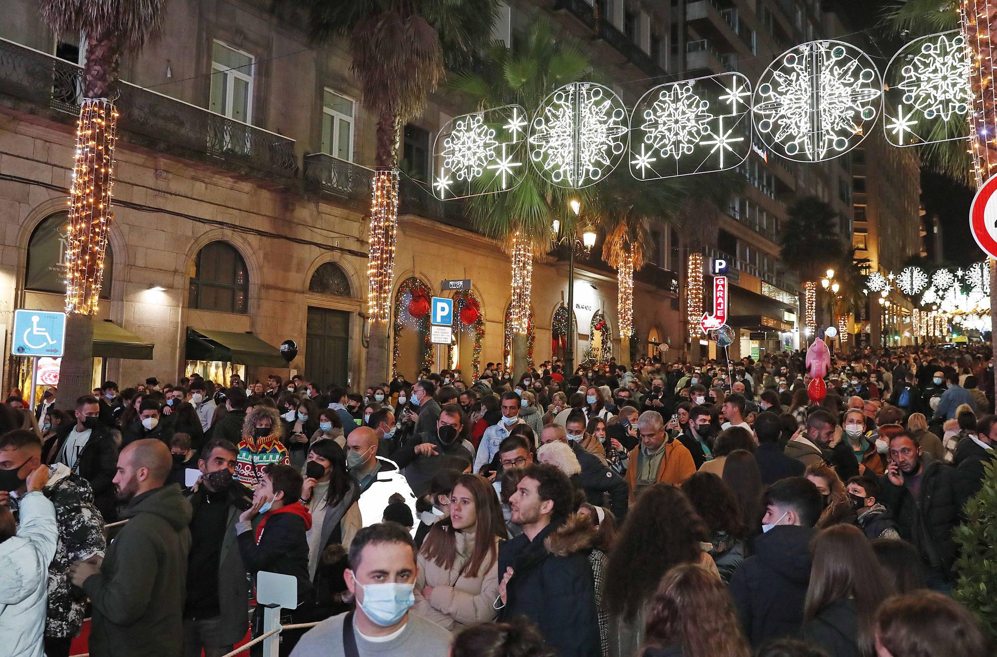 Las mejores imágenes del encendido de la Navidad en Vigo