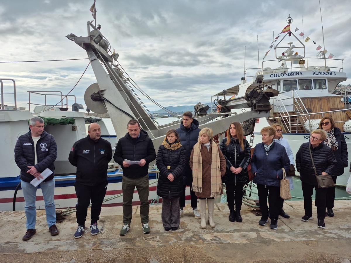 Lectura de un manifiesto en Peñíscola a favor de la pesca.