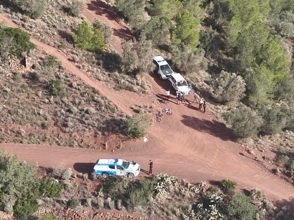 La Policía de la Generalitat en plena vigilancia frente a incendios forestales.