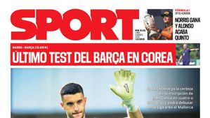 Esta es la portada de SPORT de hoy lunes, 4 de agosto de 2025