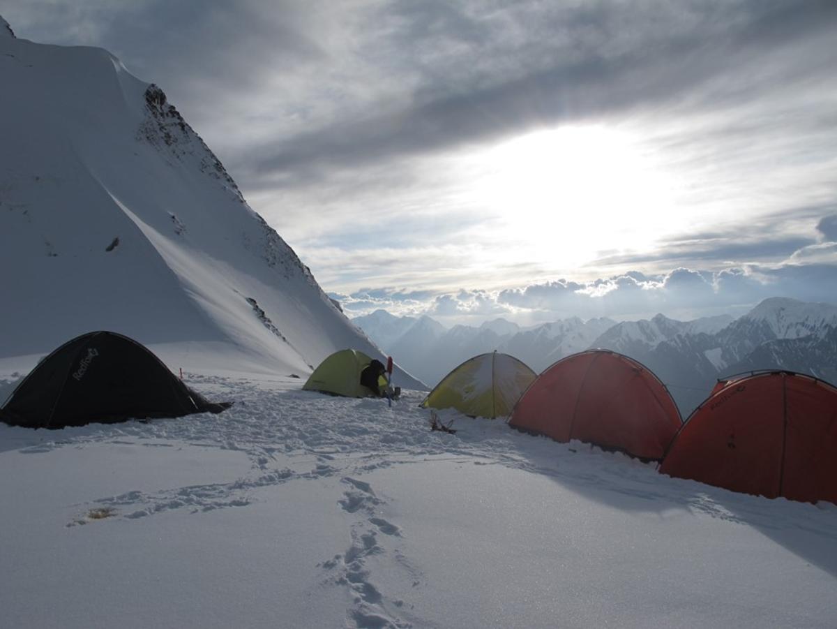 Uno de los campamentos que montaron a lo largo de la expedición.