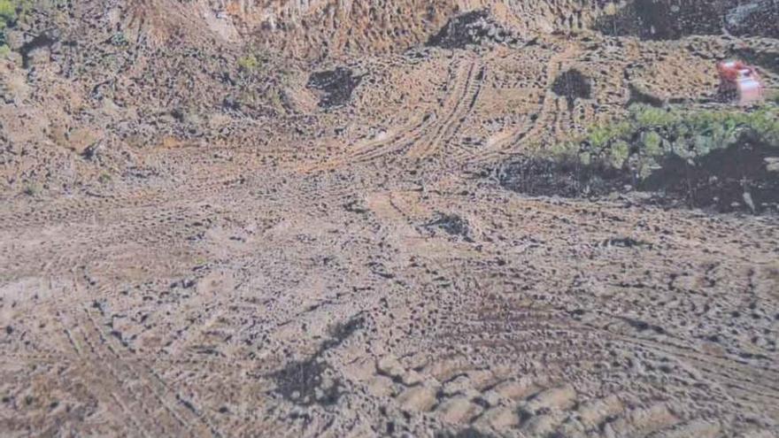 Excavaciones realizadas en la sierra del Parque Natural del Lago.