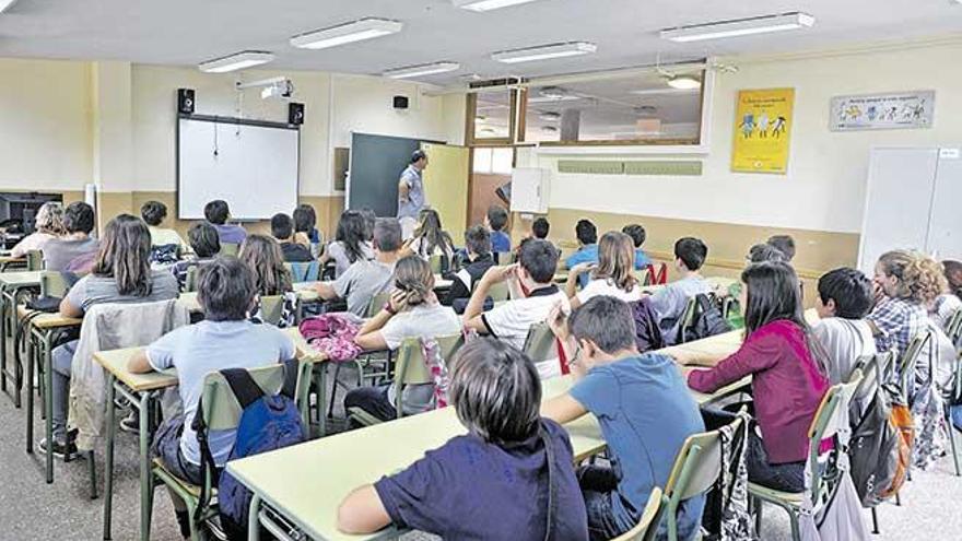 Alumnos de un instituto de Secundaria de Mallorca.