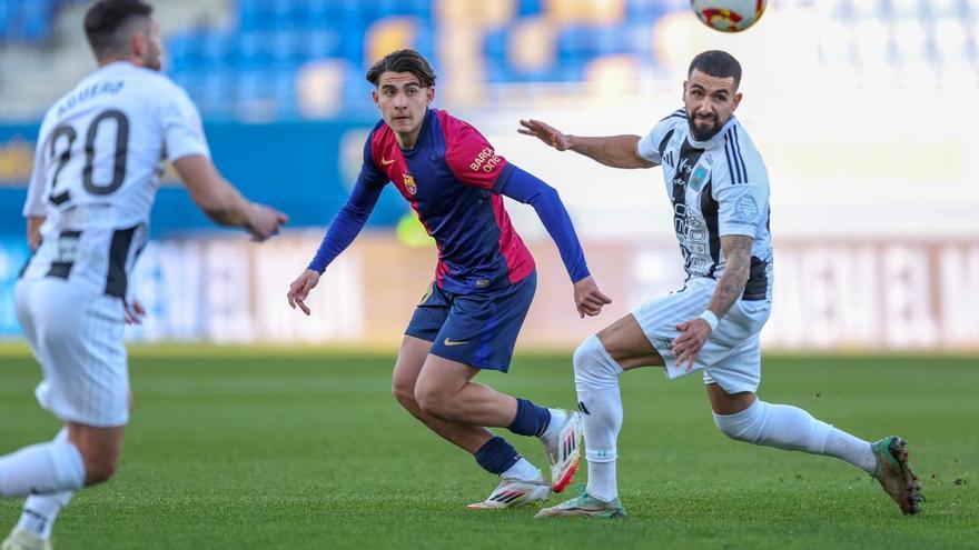 Toni Fernández en un partido del Barça Atlètic