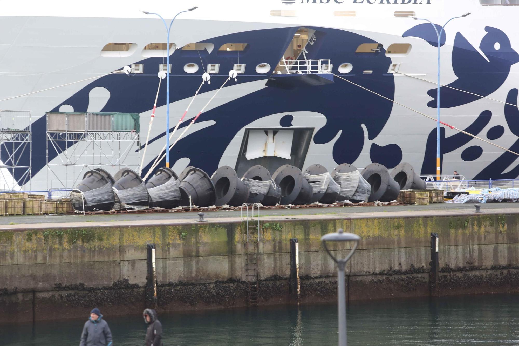 Atraca en A Coruña el crucero 'MSC Euribia', el primero propulsado por Gas Natural Licuado