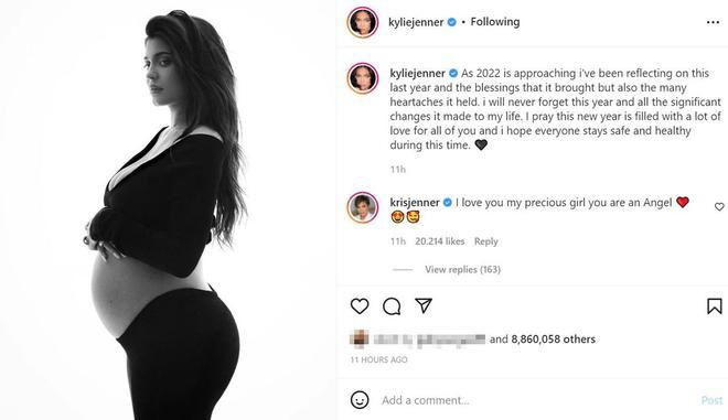 Imagen de Kylie Jenner en Instagram embarazada de su segundo hijo