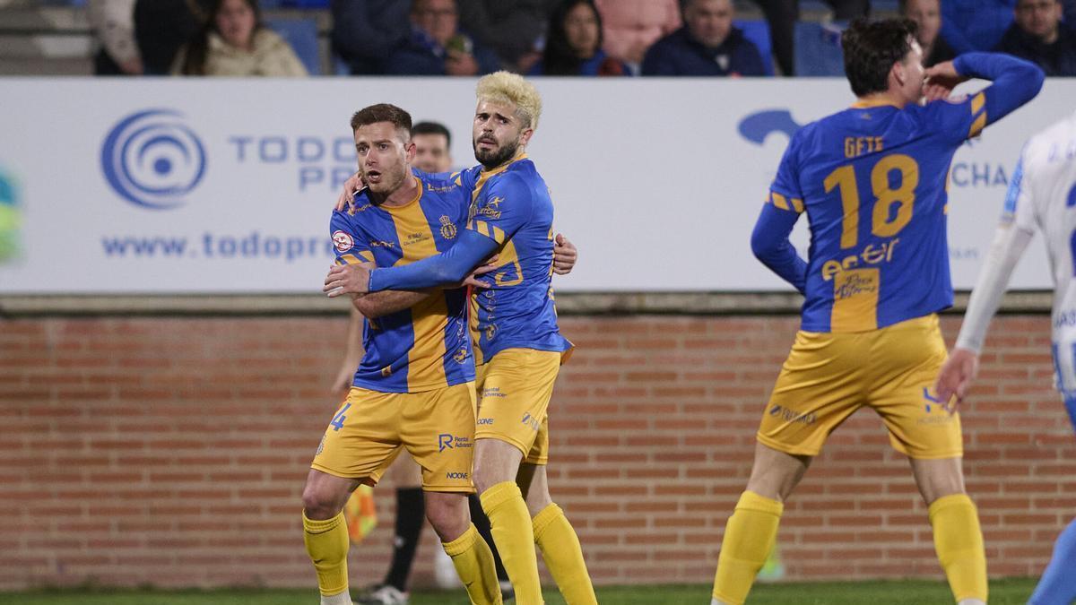 Cayarga celebra su gol ante el Talavera.