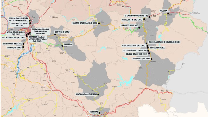 Mapa paradas de autobús. | FdV