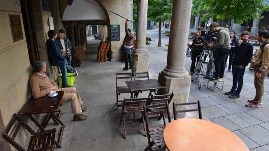 Rodaje en la plaza de A Verdura