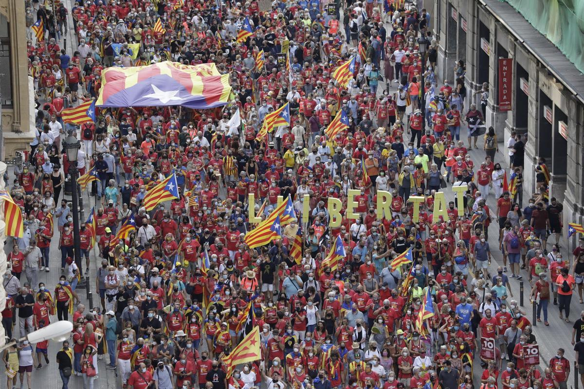 Barcelona 11/09/2021 Manifestación diada 11S 11-S 11 de setembre Foto de Ferran Nadeu