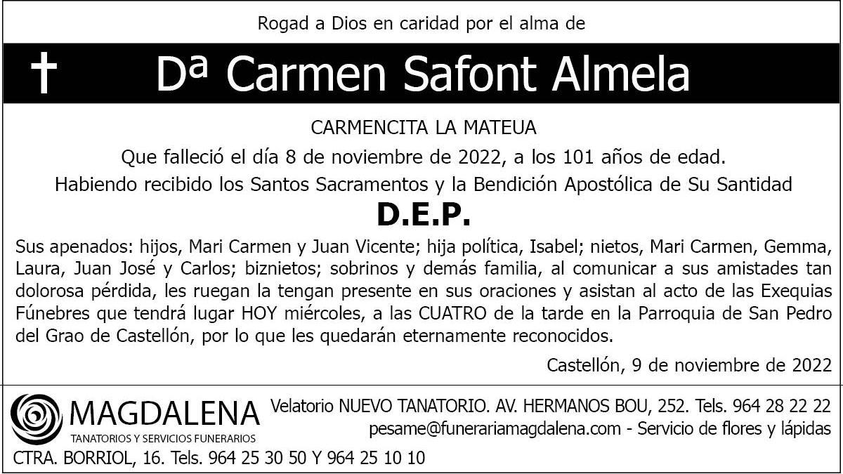 Dª Carmen Safont Almela