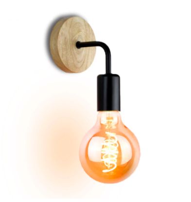 Luz de pared de madera vintage