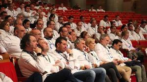 Varios chefs miembros de Euro-Toques, en un congreso.