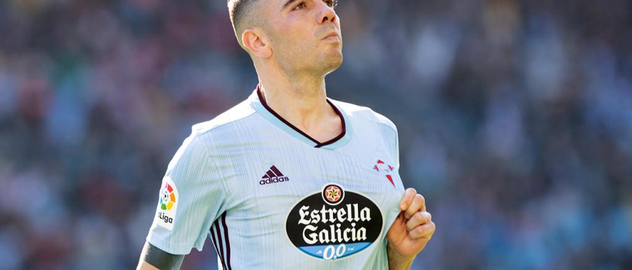 Iago Aspas celebra el gol ante el Leganés// R. Grobas