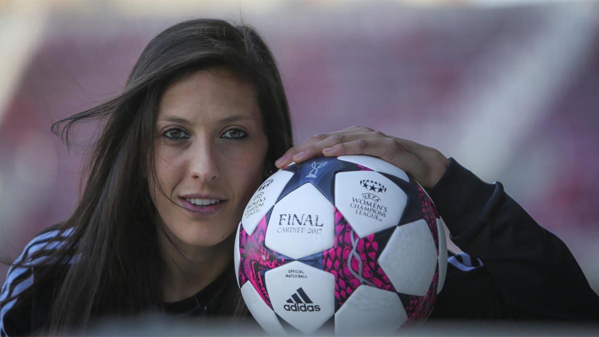 Jennifer Hermoso, delantera del FC Barcelona Femenino, ha marcado este martes seis goles ante el Oiartzun