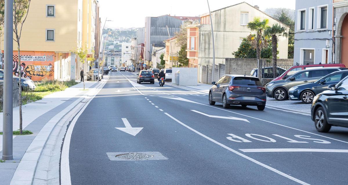 Las obras terminadas de uno de los tramos en Vilaboa