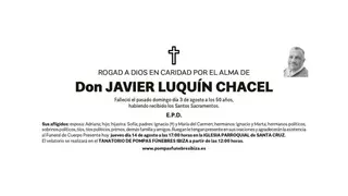 Esquela Javier Luquín Chacel